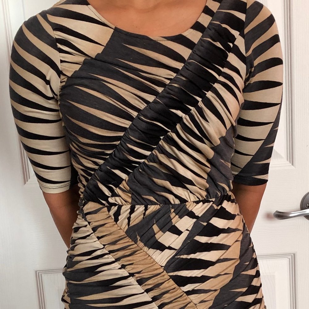 Tracy Reese beige and black dress size 6